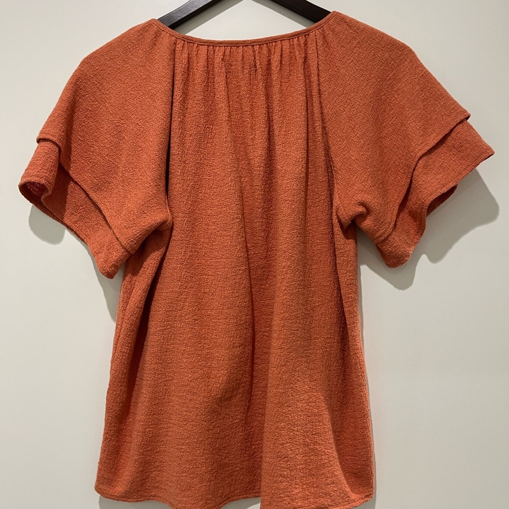 Madewell Terracotta Blouse Oversided Small - Picture 2 of 4